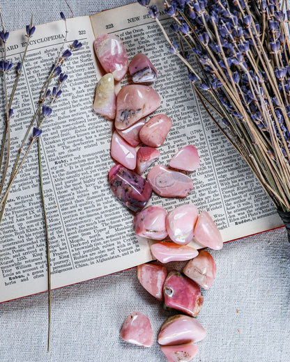 Pink Opal Tumbled Gemstone