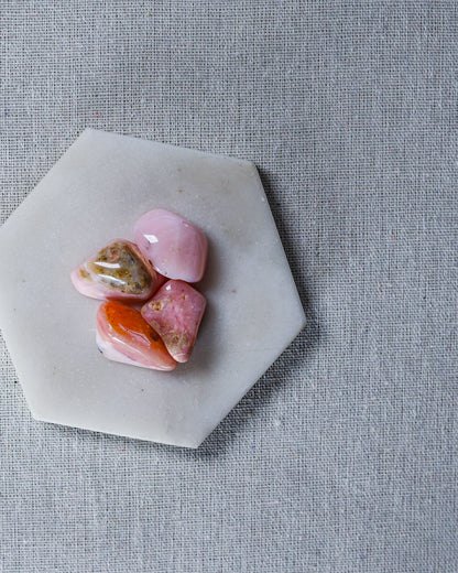Pink Opal Tumbled Gemstone
