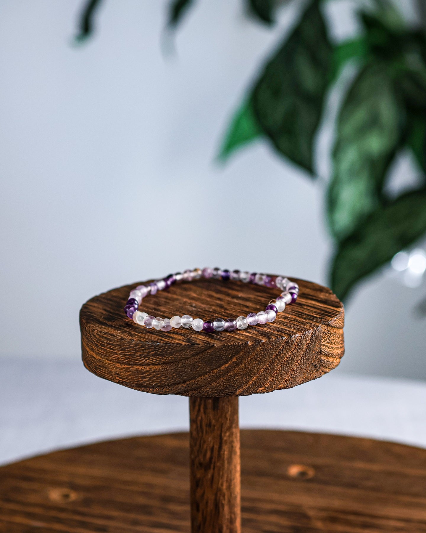 Fluorite (Purple) Beaded Bracelet / 4mm / Fluorite