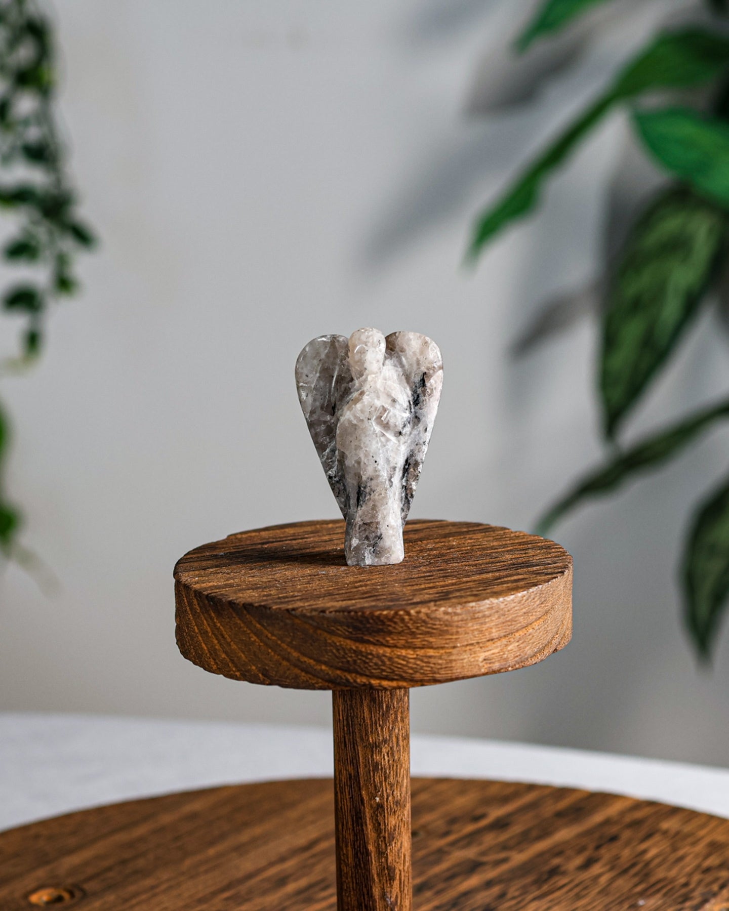Rainbow Moonstone Carved Angel