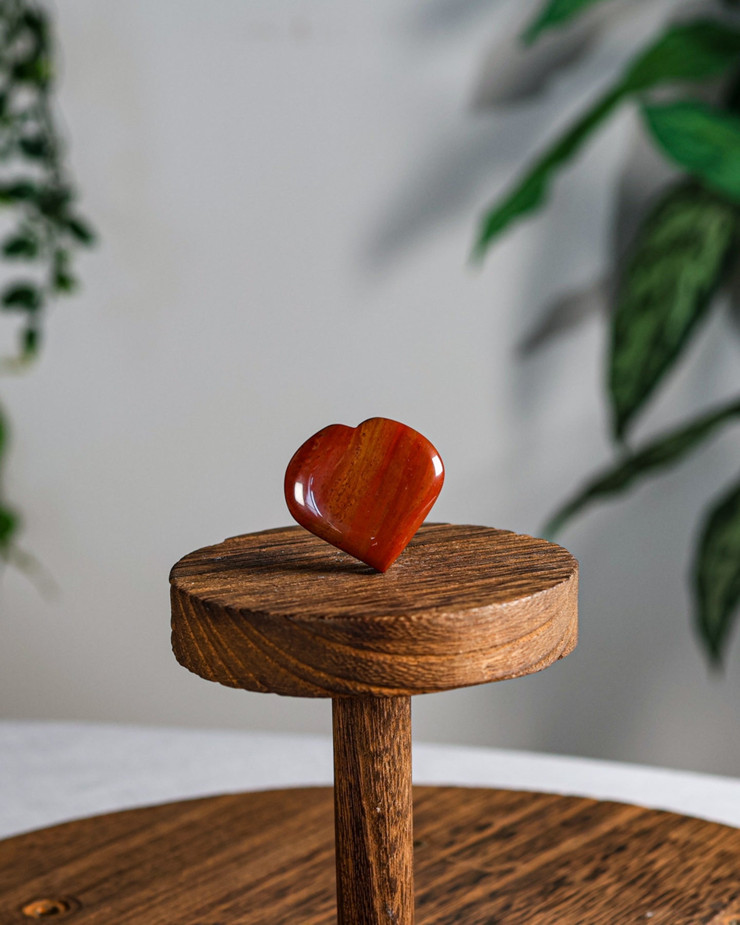 Red Jasper Puffy Heart
