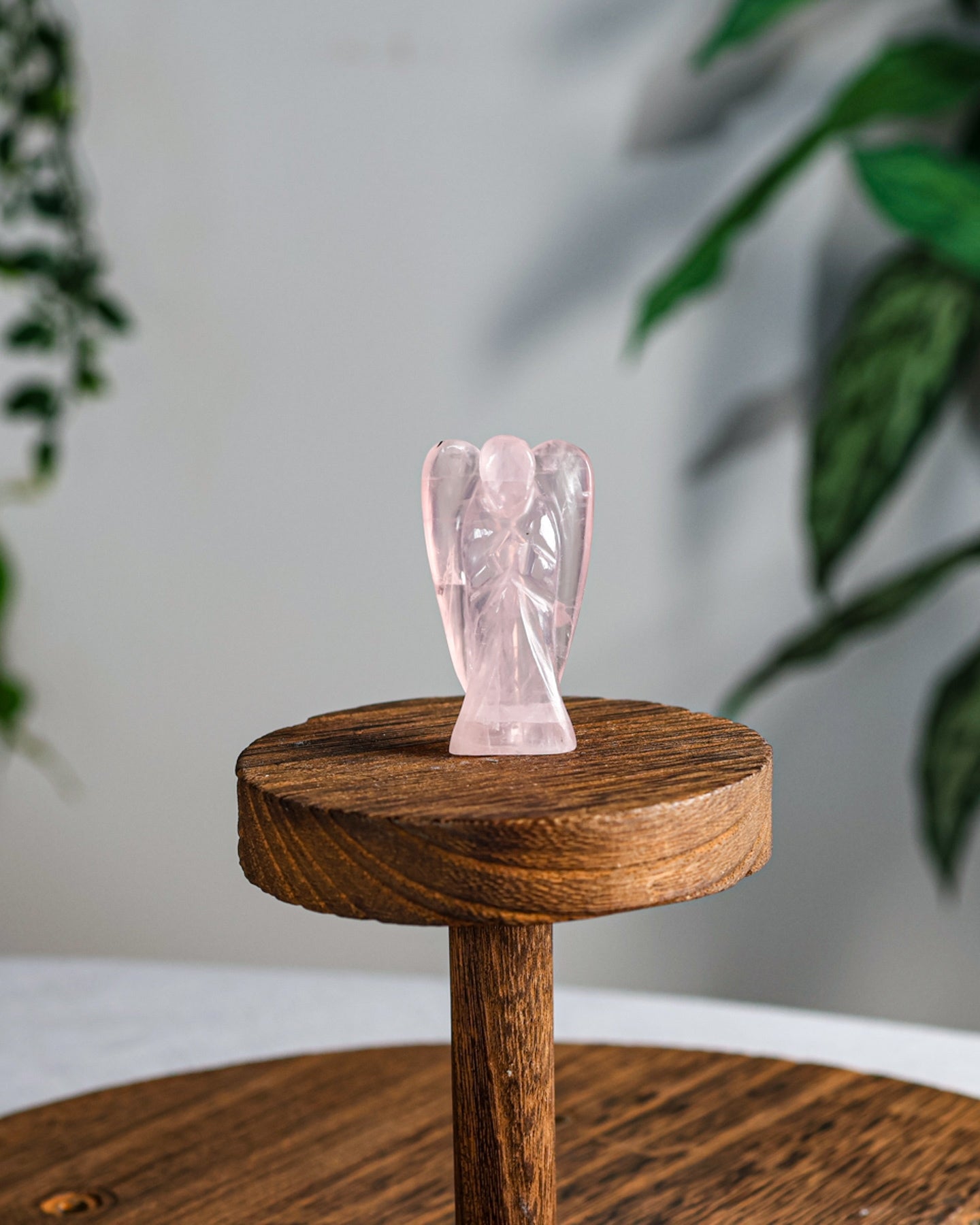 Rose Quartz Carved Angel