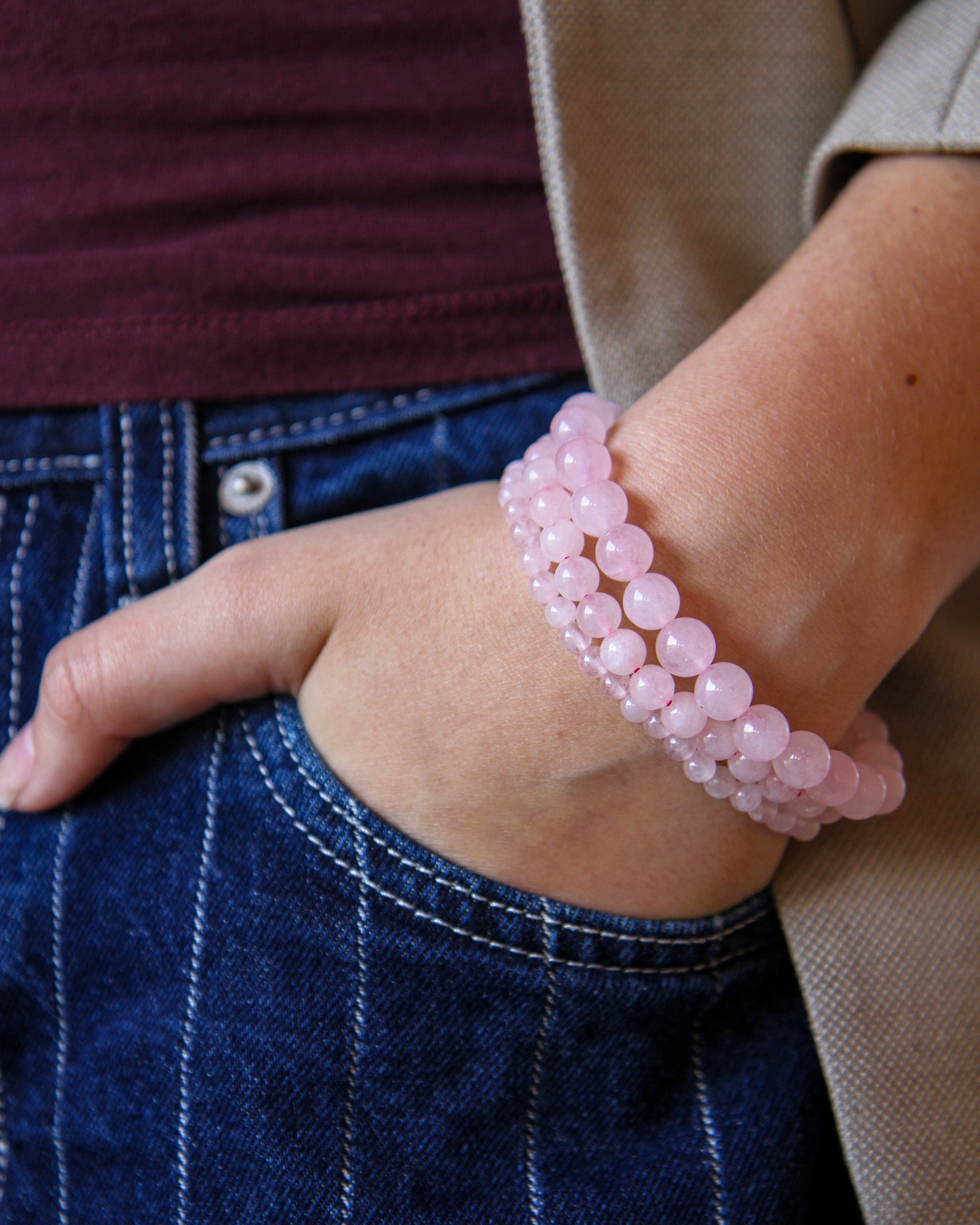 Rose Quartz Beaded Bracelet