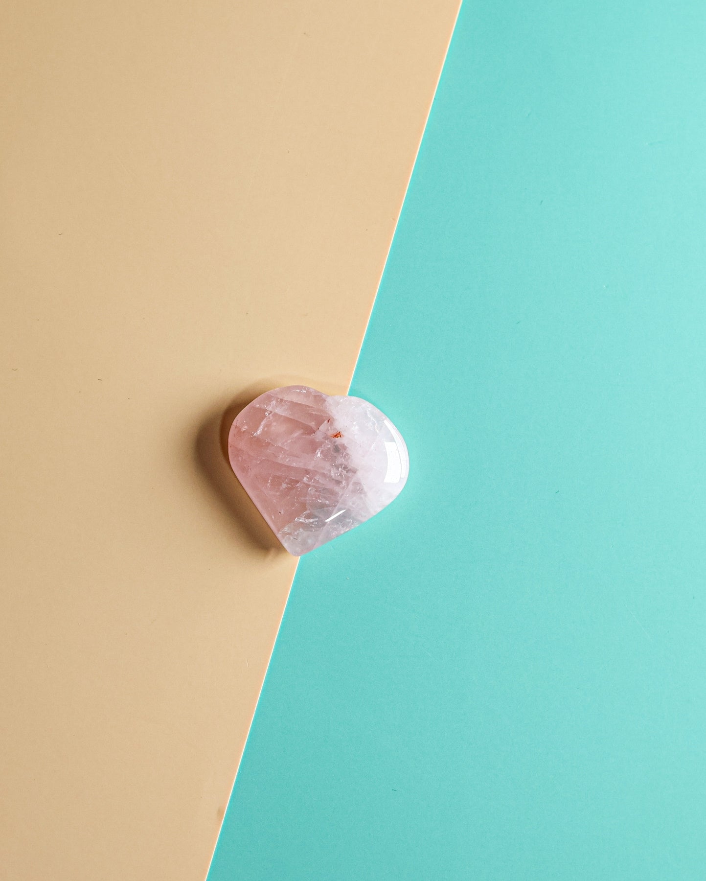 Rose Quartz Puffy Heart
