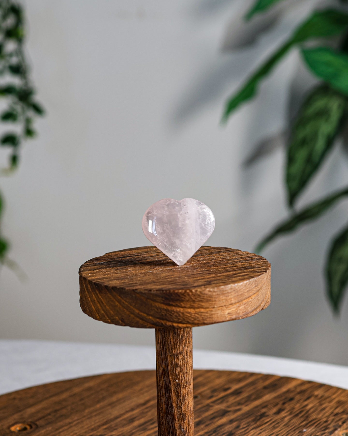 Rose Quartz Puffy Heart