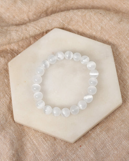 Selenite Beaded Bracelet