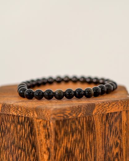 Black Obsidian Silver Bracelet