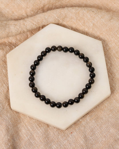 Black Obsidian Silver Bracelet
