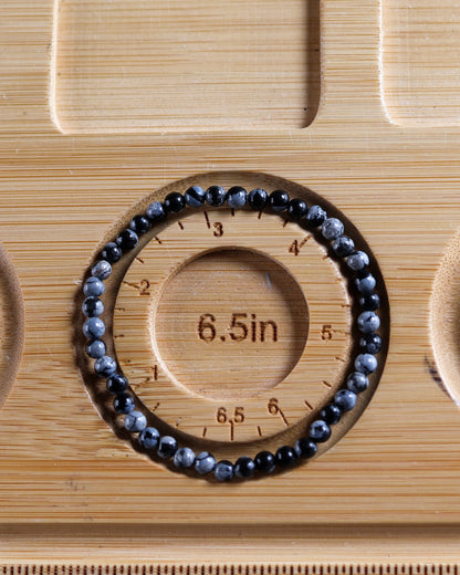 Snowflake Obsidian Beaded Bracelet