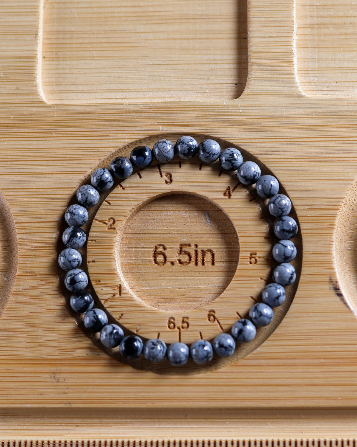 Snowflake Obsidian Beaded Bracelet