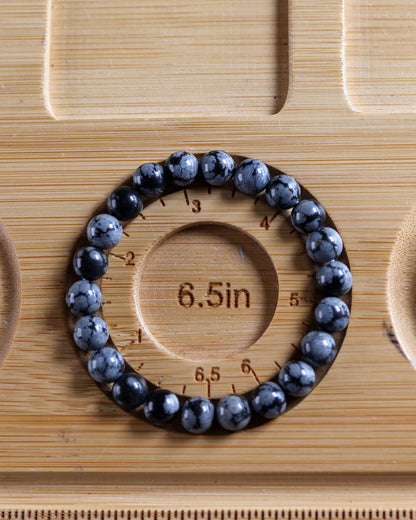 Snowflake Obsidian Beaded Bracelet