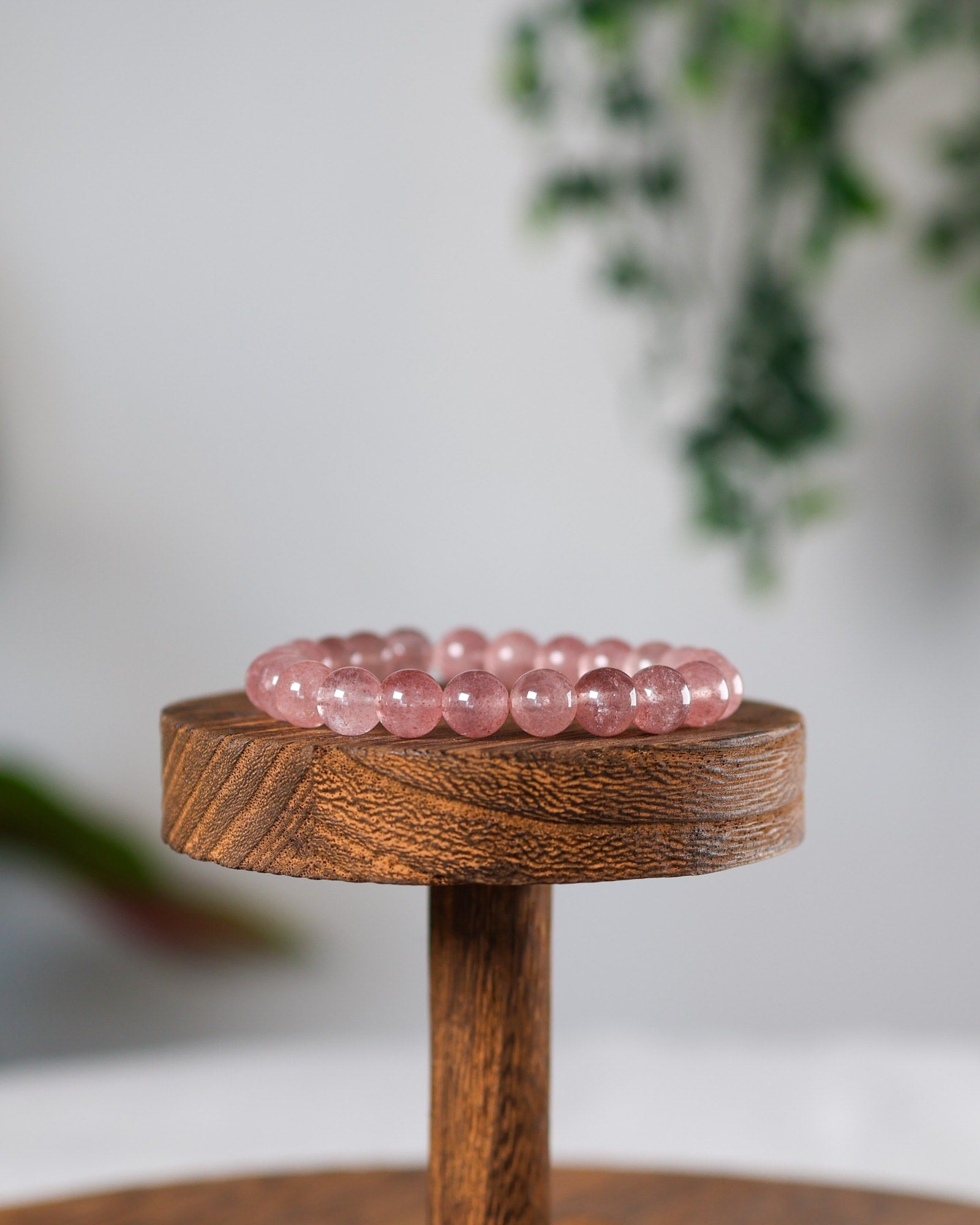 Strawberry Quartz Beaded Bracelet