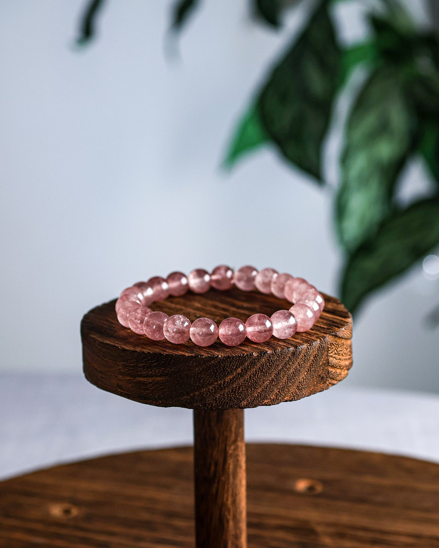 Strawberry Quartz Beaded Bracelet