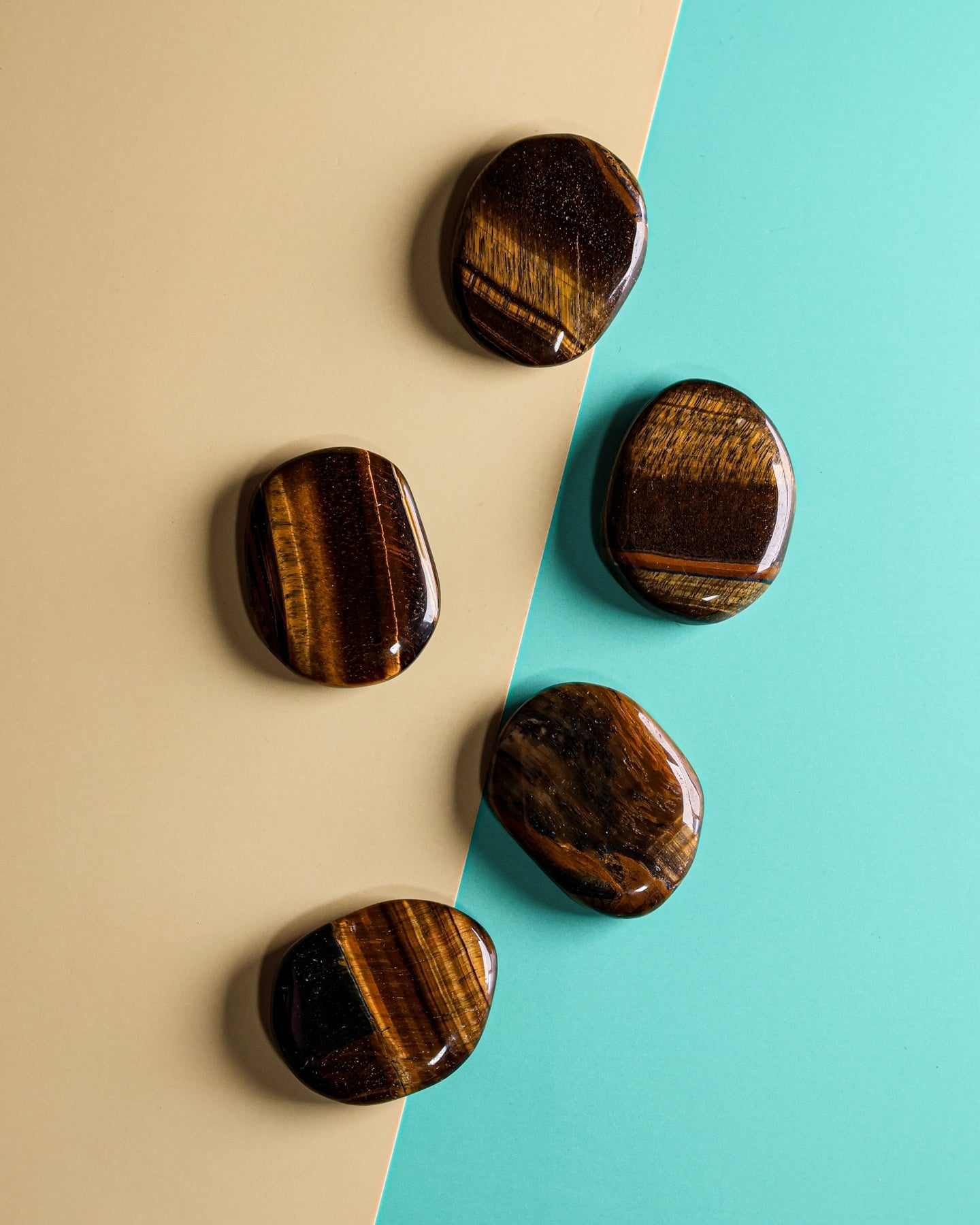 Tigers Eye Palm Stone