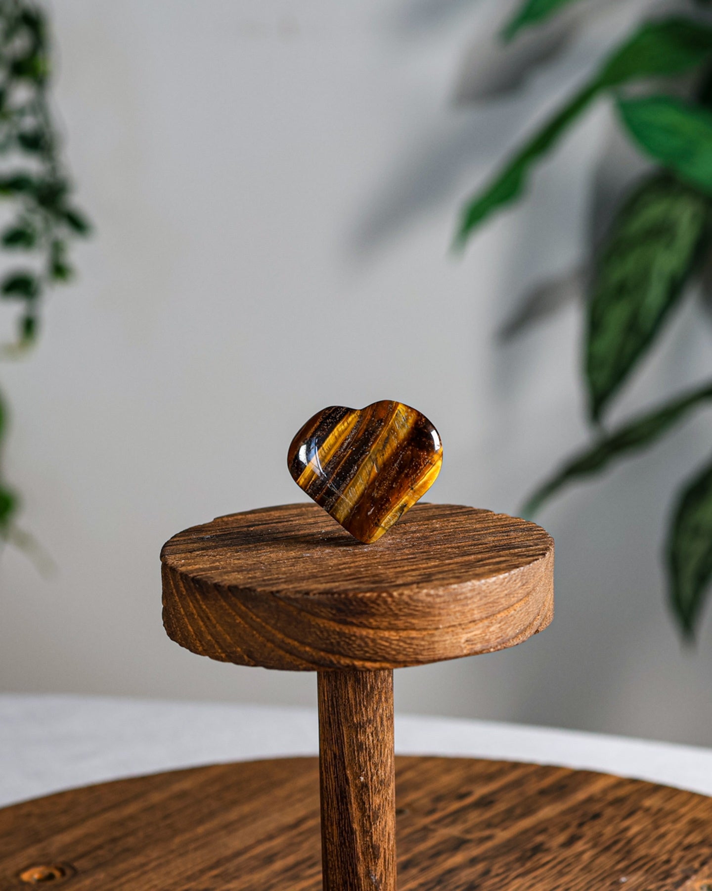 Tigers Eye Puffy Heart