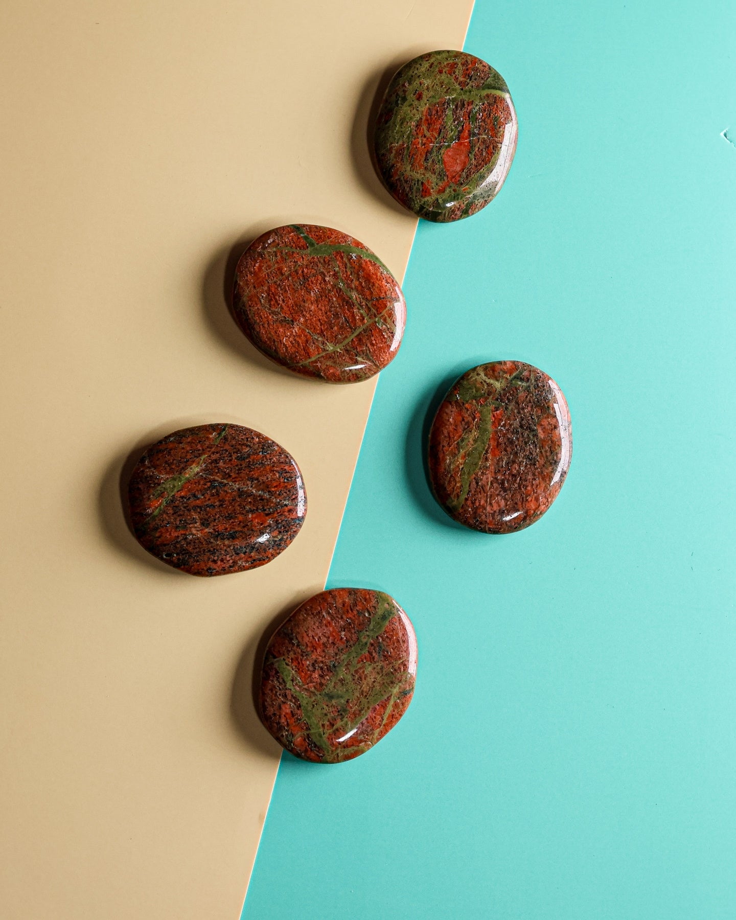 Unakite Palm Stone