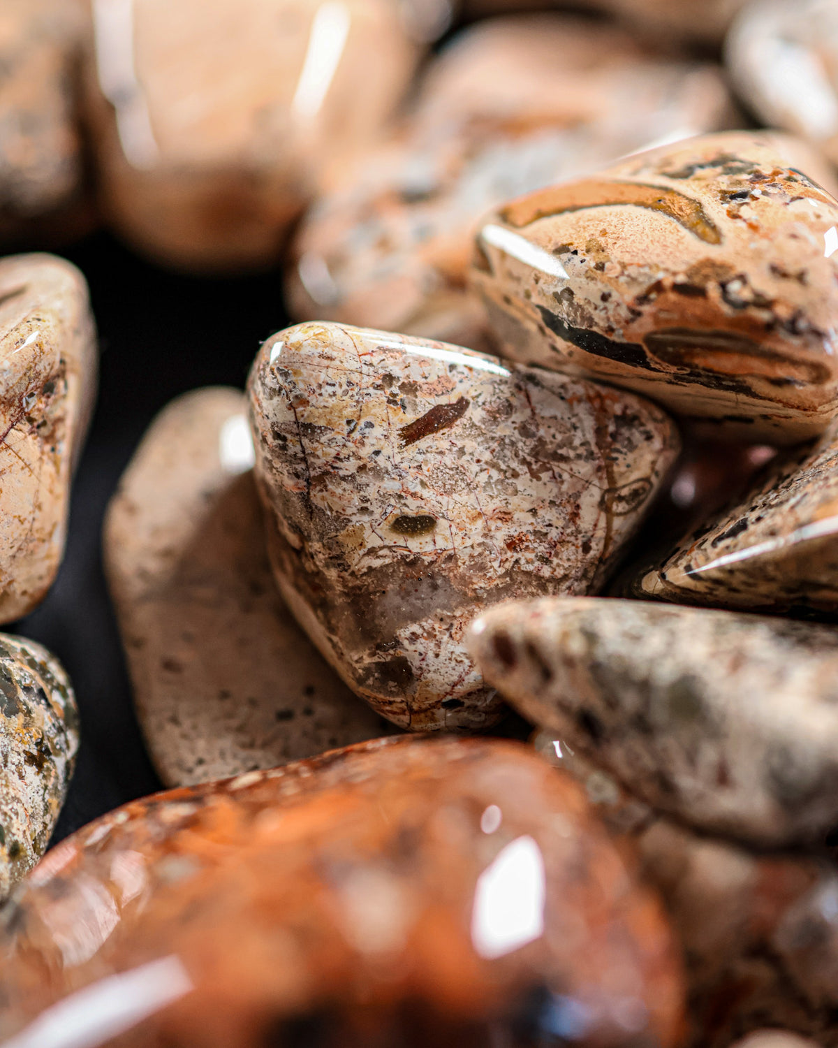 Brecciated Jasper (White) Tumbled Gemstone