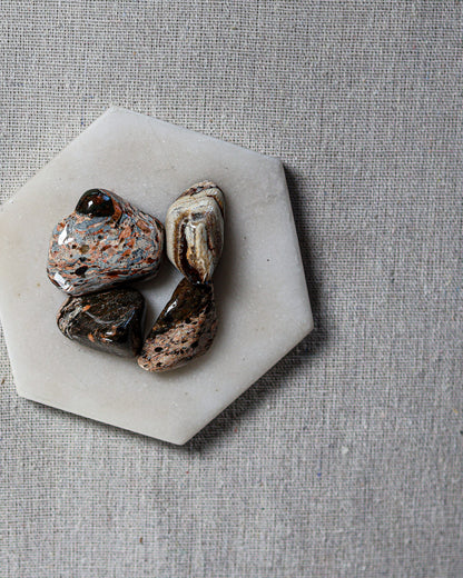 Brecciated Jasper (White) Tumbled Gemstone