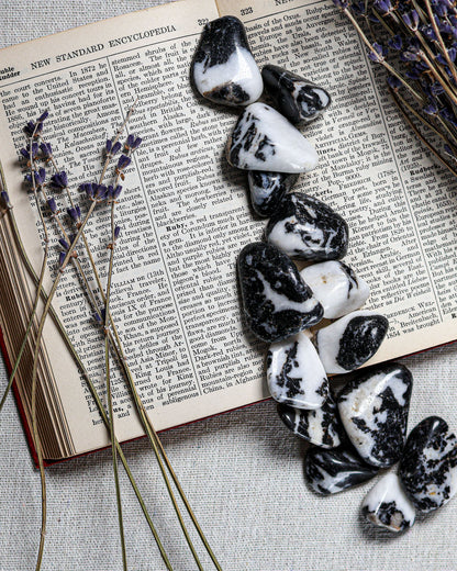 Zebra Marble Jasper Tumbled Gemstone
