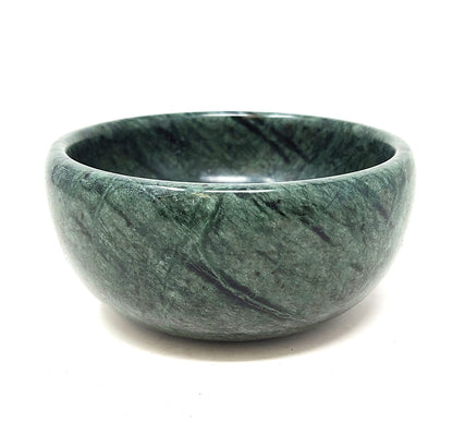 Green marble bowl, 4 in round