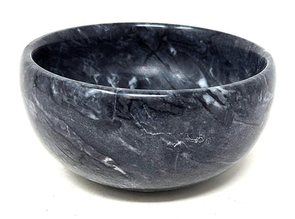 Black marble bowl, 4 in round