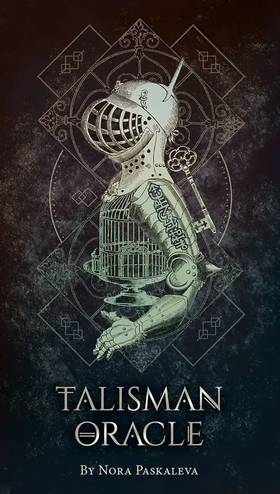Cover of 'Talisman Oracle' by Nora Paskaleva with intricate design and text on a dark background