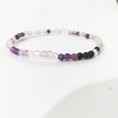 Fluorite (Purple) Beaded Bracelet / 4mm / Fluorite