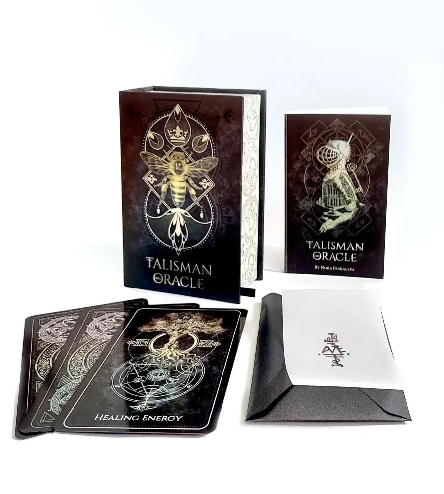 Talisman Oracle card set with packaging on a white background