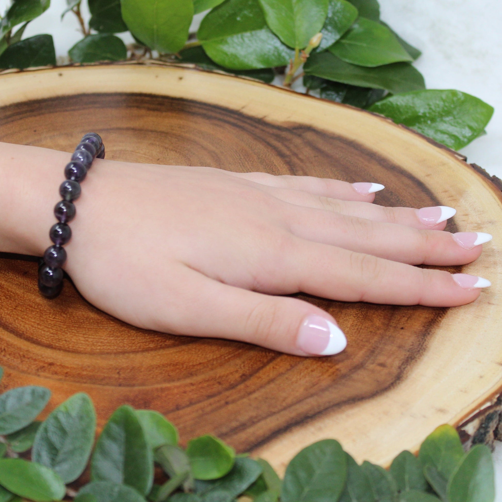 Amethyst (Dark) Beaded Bracelet Bracelets Spirituality & Contentment 