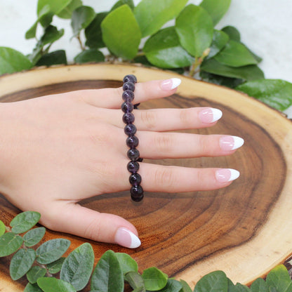 Amethyst (Dark) Beaded Bracelet Bracelets Spirituality & Contentment 