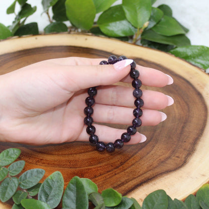 Amethyst (Dark) Beaded Bracelet Bracelets Spirituality & Contentment 
