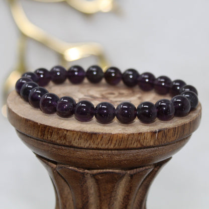 Amethyst (Dark) Beaded Bracelet Bracelets Spirituality & Contentment 