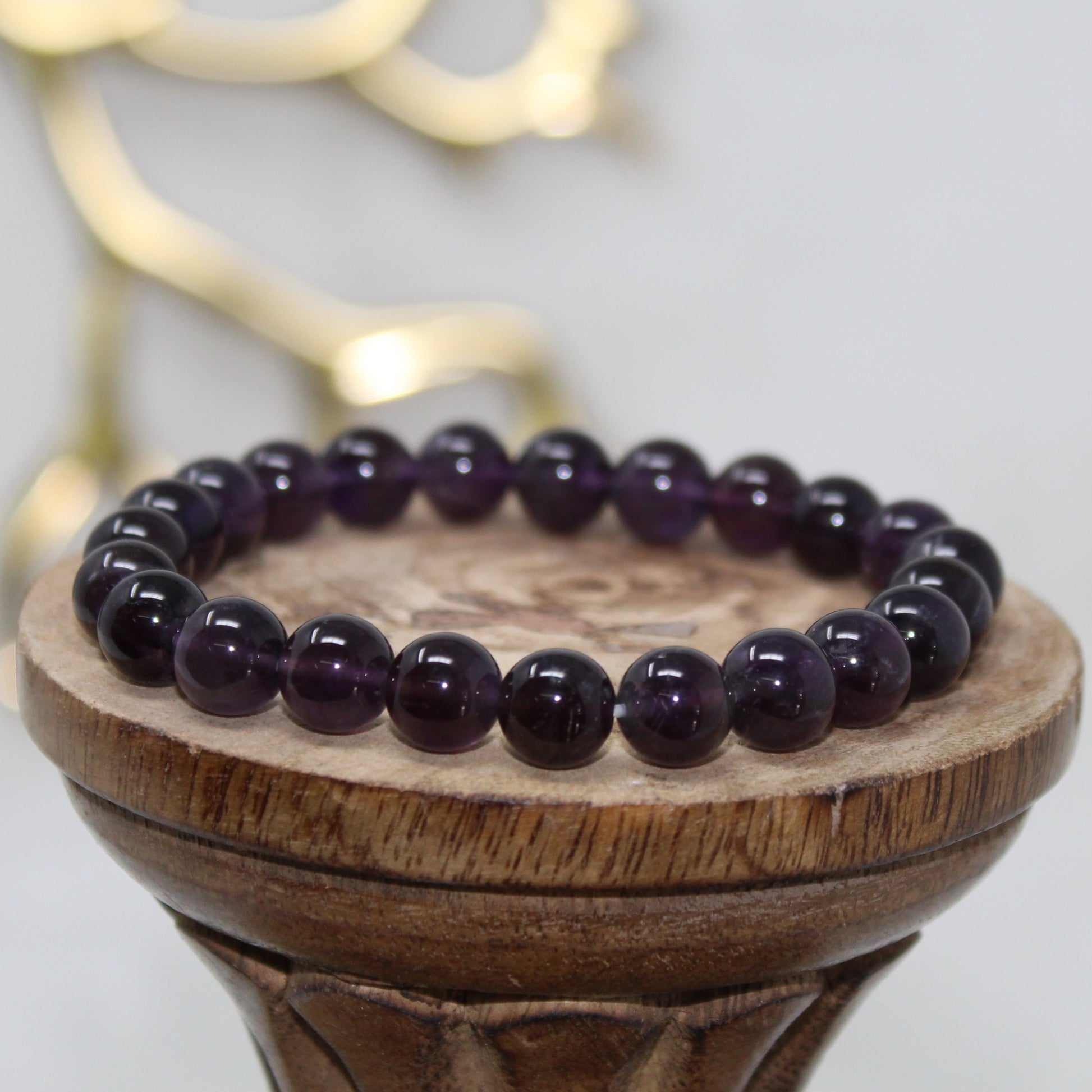 Amethyst (Dark) Beaded Bracelet Bracelets Spirituality & Contentment 