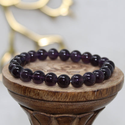 Amethyst (Dark) Beaded Bracelet Bracelets Spirituality & Contentment 