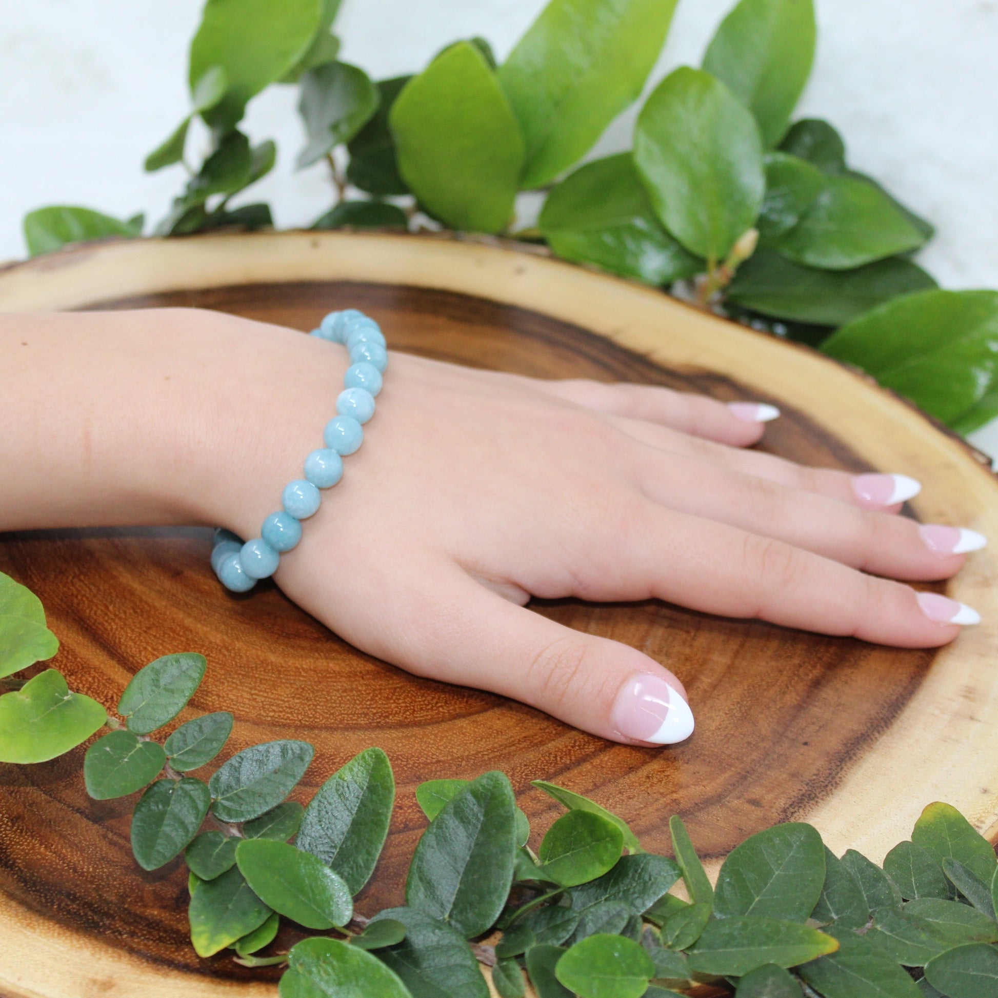Aquamarine Beaded Bracelet Bracelets Humanity 