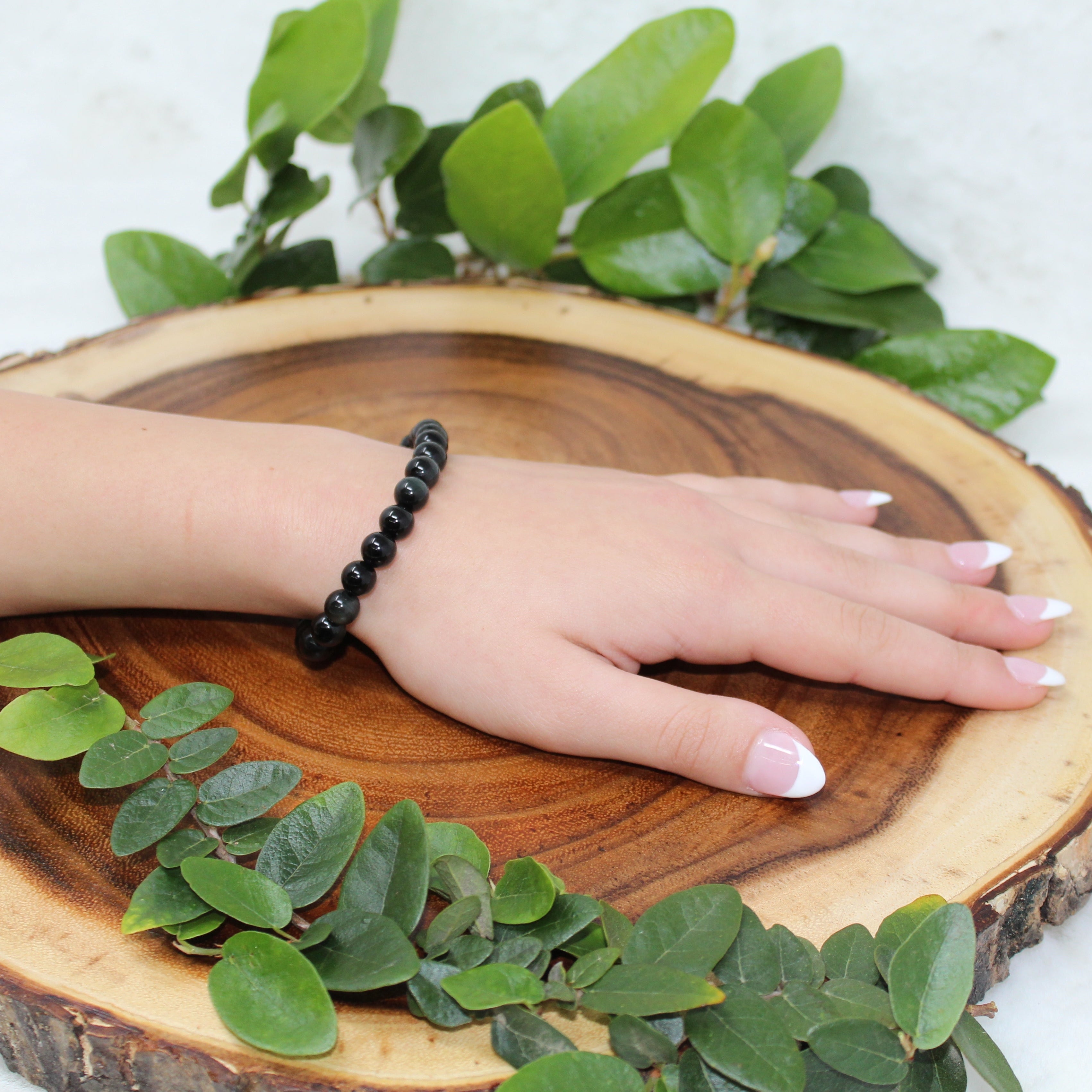 Black Obsidian Beaded Bracelet Bracelets Sage Spirits 