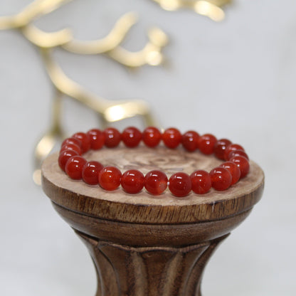 Carnelian Beaded Bracelet Bracelets The Singer’s Stone 8MM Bead Carnelian 