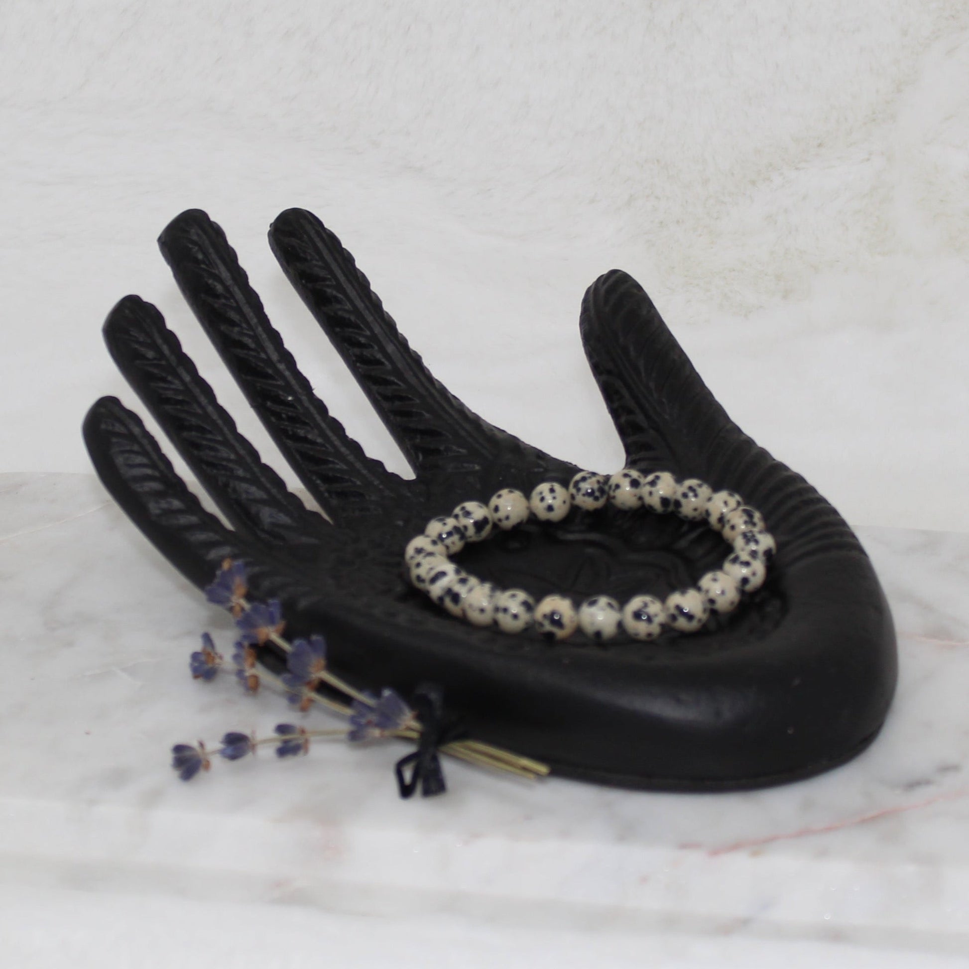 Dalmatian Stone Beaded Bracelet Bracelets Stone for Joyful Fun 