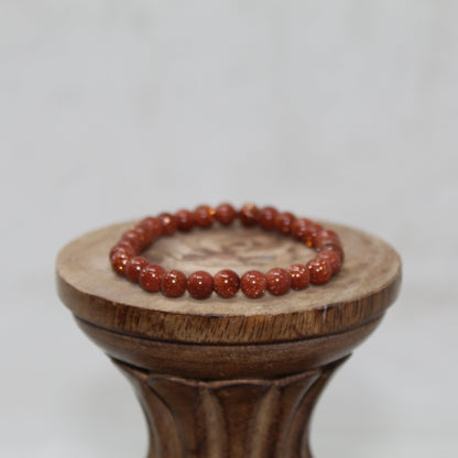 Goldstone Beaded Bracelet Bracelets Stone of Ambition 6mm Bead Goldstone 