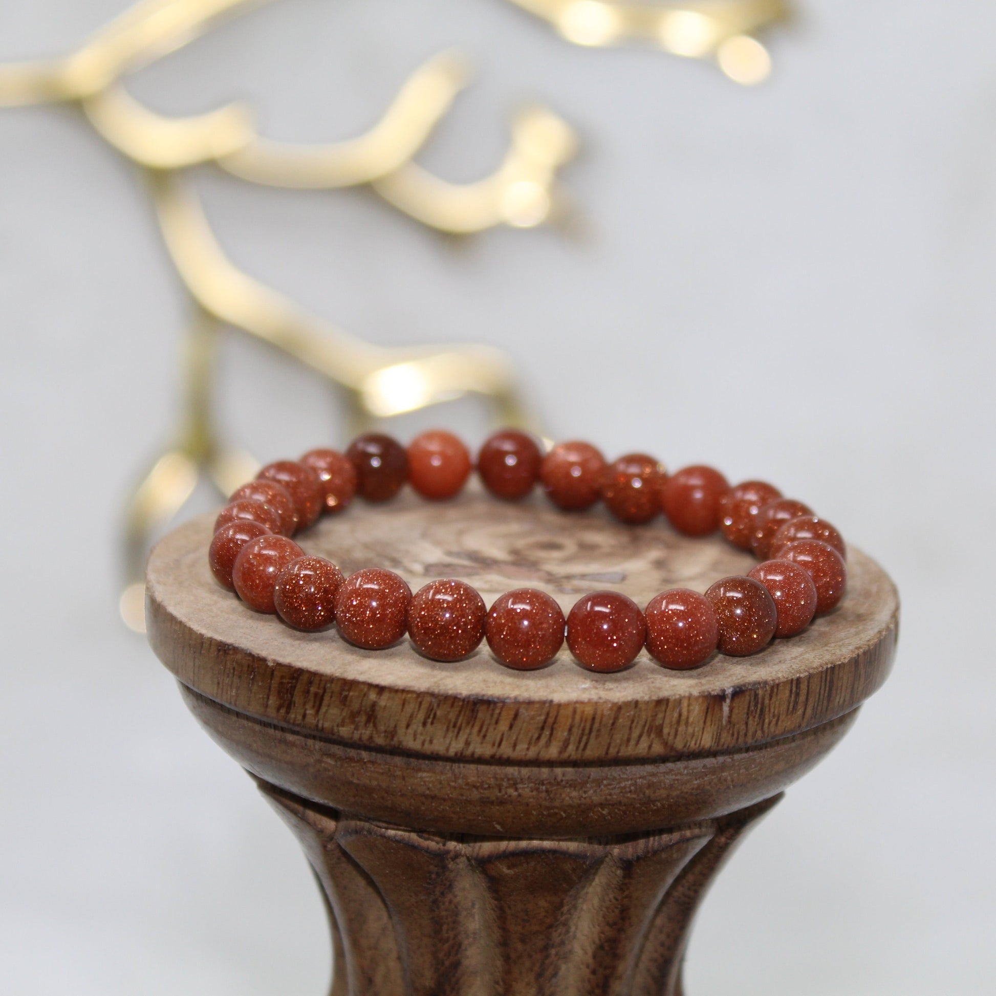 Goldstone Beaded Bracelet Bracelets Stone of Ambition 8mm Bead Goldstone 