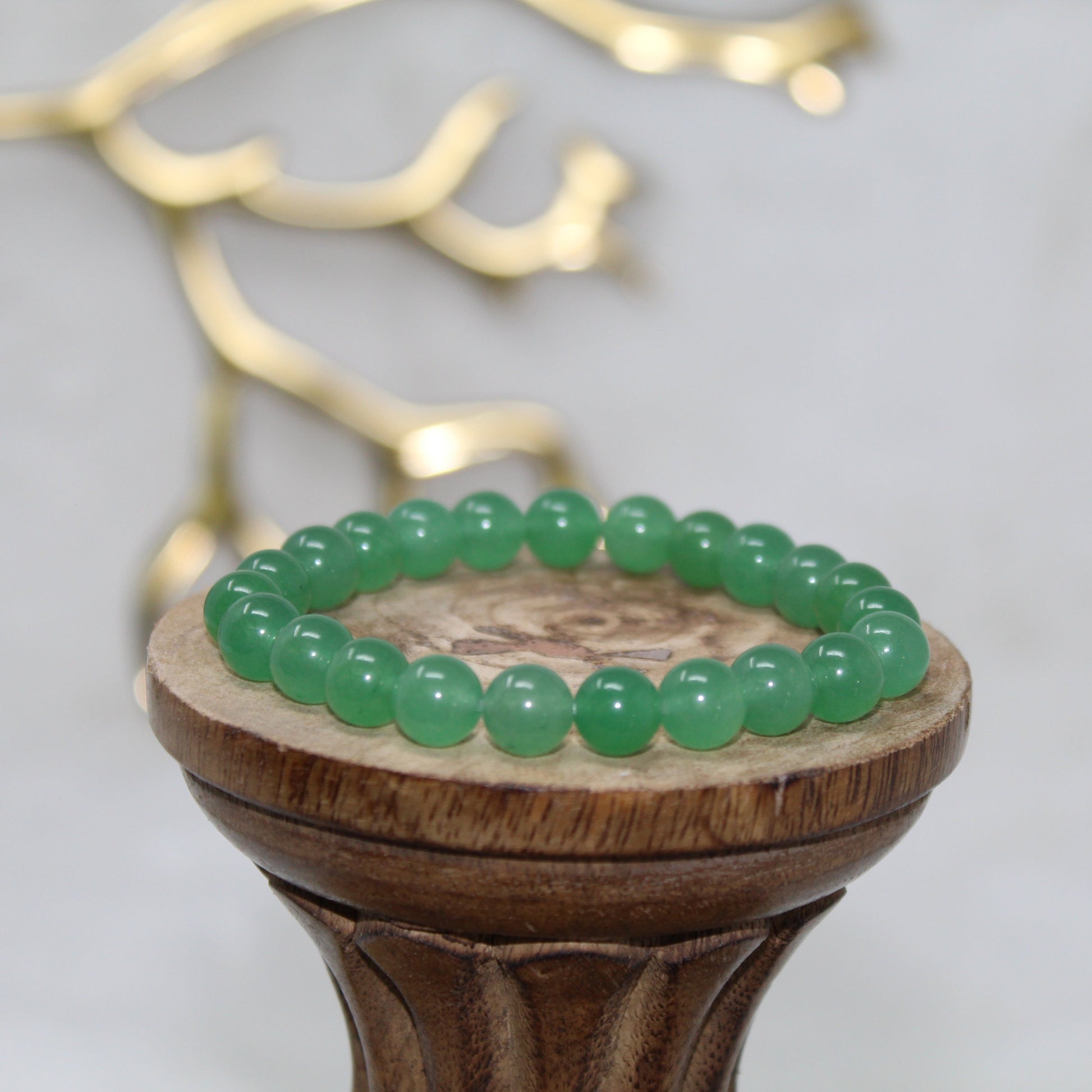 Green Aventurine Beaded Bracelet Bracelets The Stone of Opportunity 8mm Bead Green Aventurine 