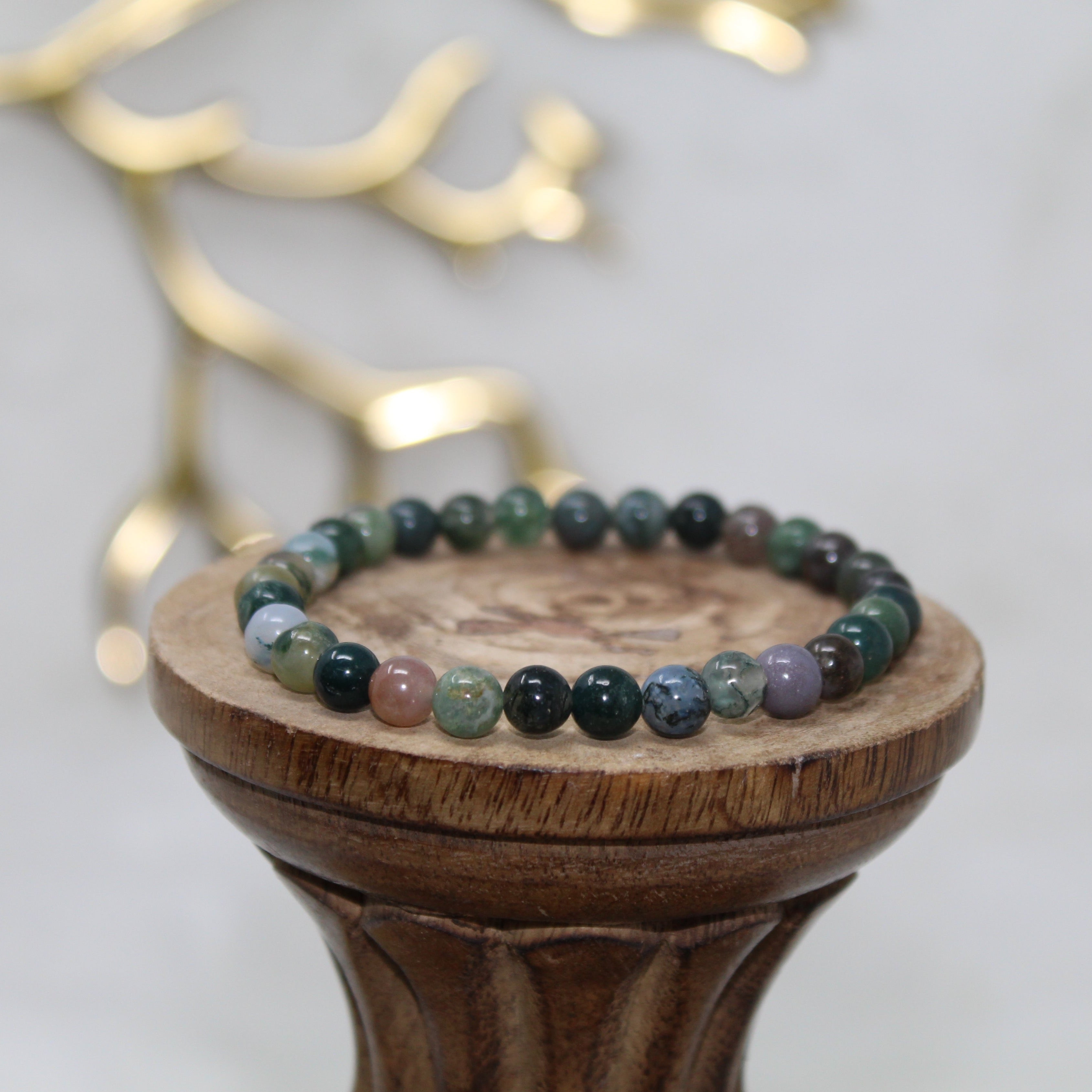 India Agate Beaded Bracelet Bracelets Balance 6mm Bead Agate 