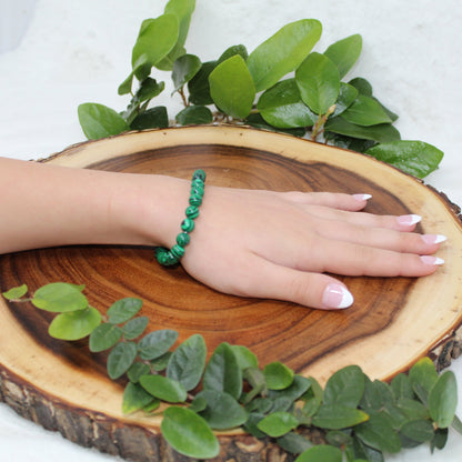 Malachite (Faux) Beaded Bracelet Bracelets Stone of Protection 