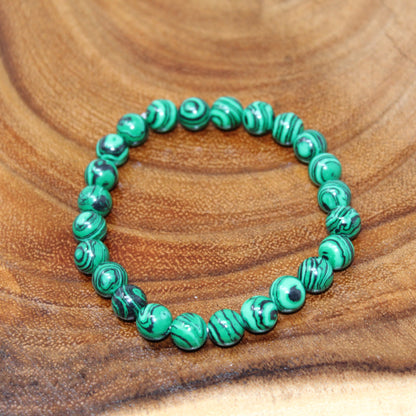 Malachite (Faux) Beaded Bracelet Bracelets Stone of Protection 