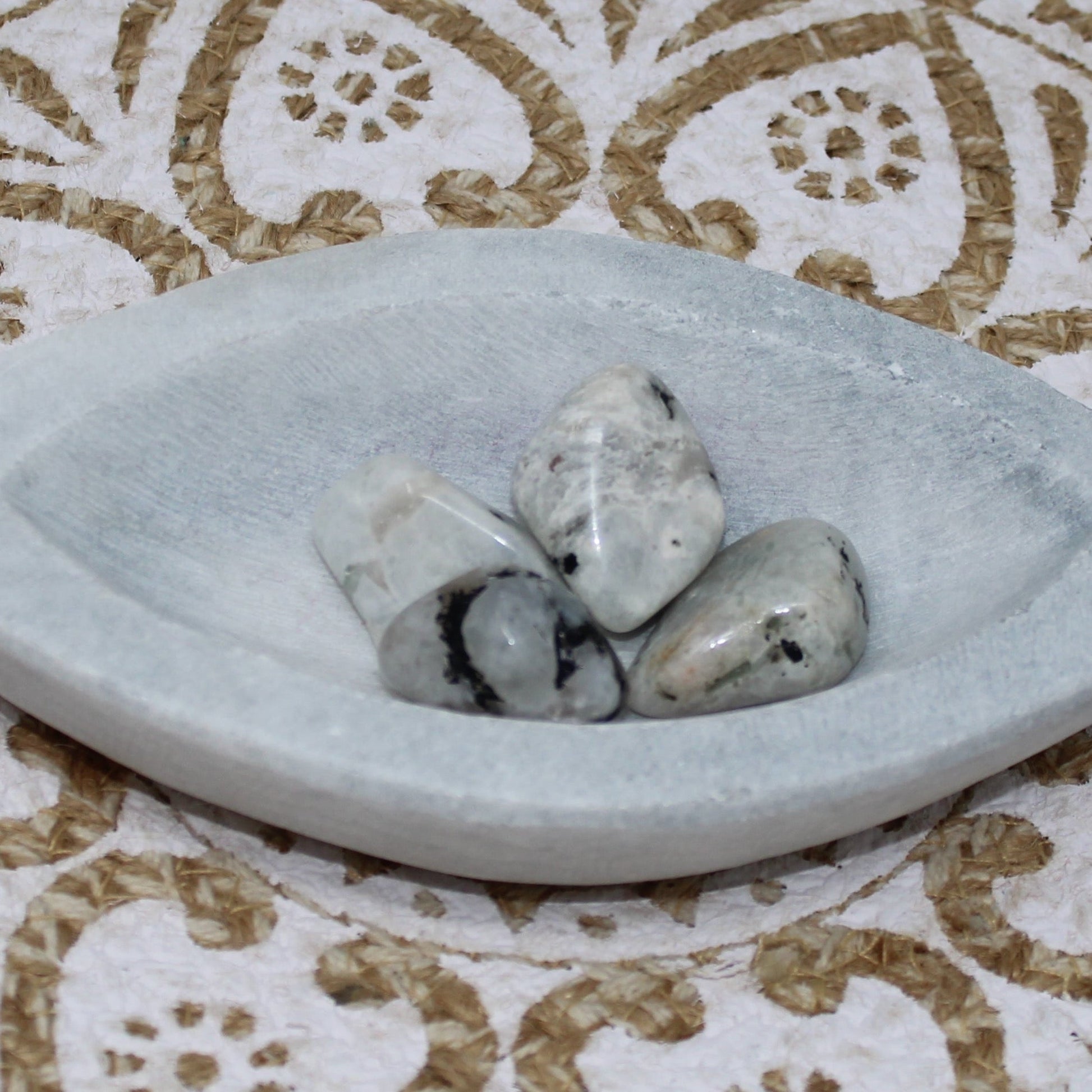 Rainbow Moonstone Tumbled Gemstone Tumbled Opens the Heart 