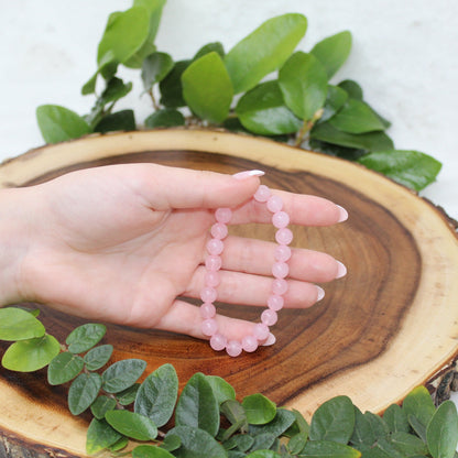 Rose Quartz Beaded Bracelet Bracelets Stone Of Love 