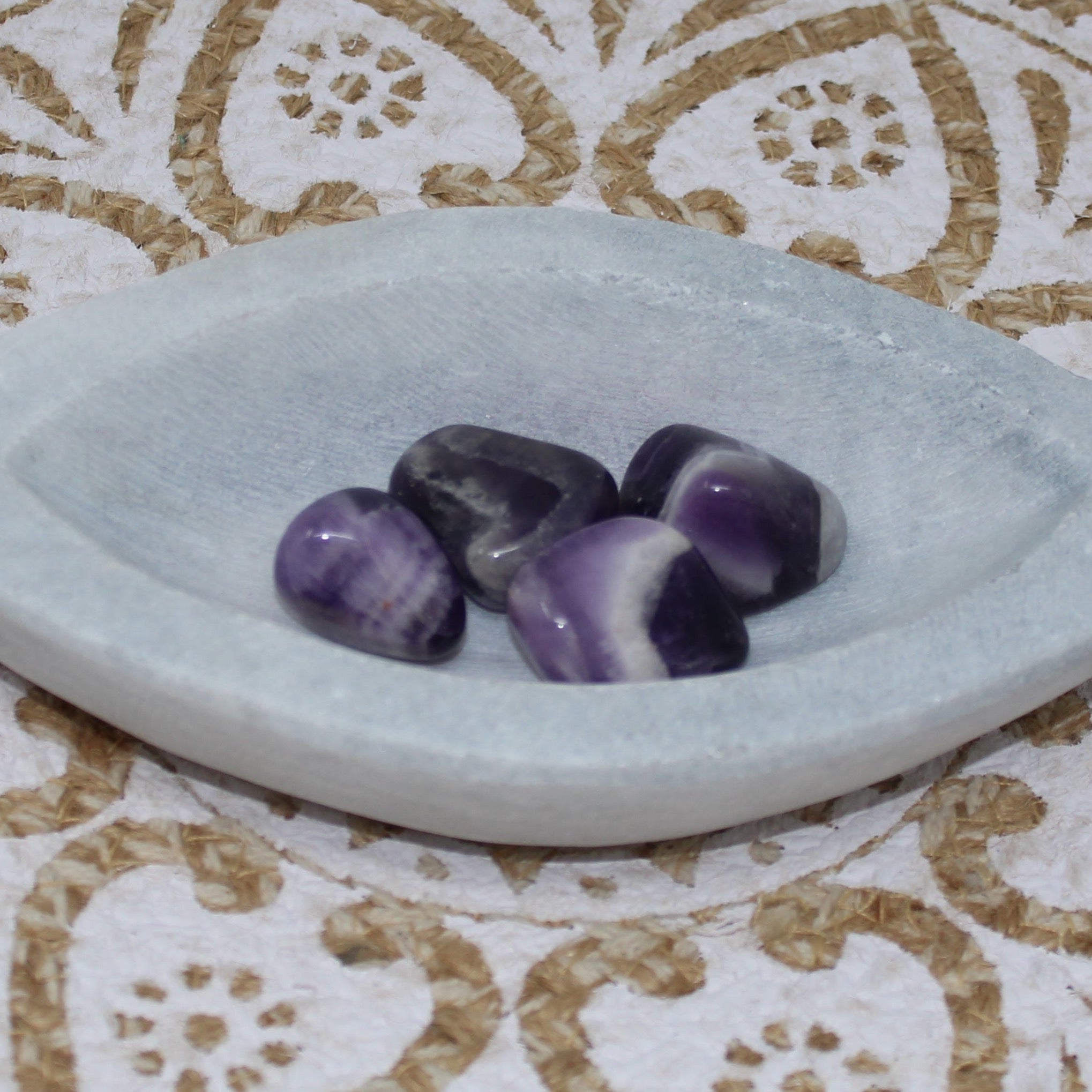 Amethyst Banded Tumbled Gemstone Tumbled Spirituality & Contentment 