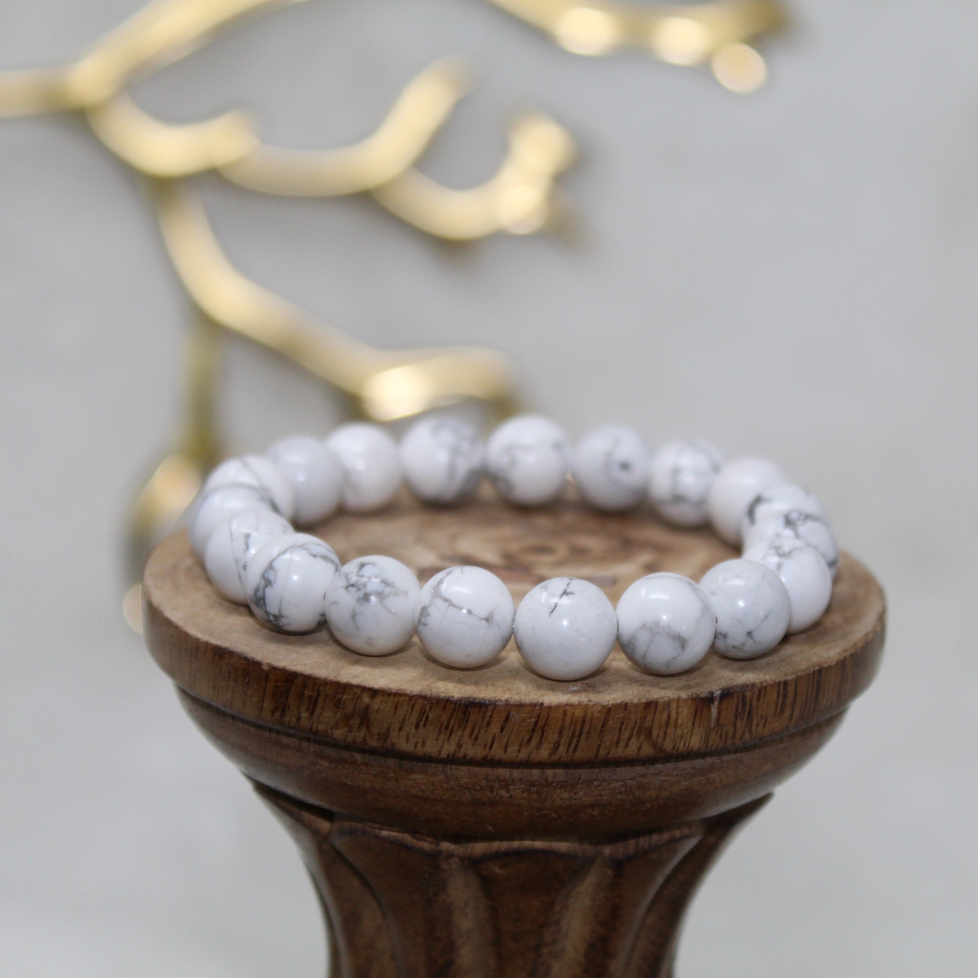 Howlite Beaded Bracelet Bracelets Calming Stone 10mm Bead Howlite