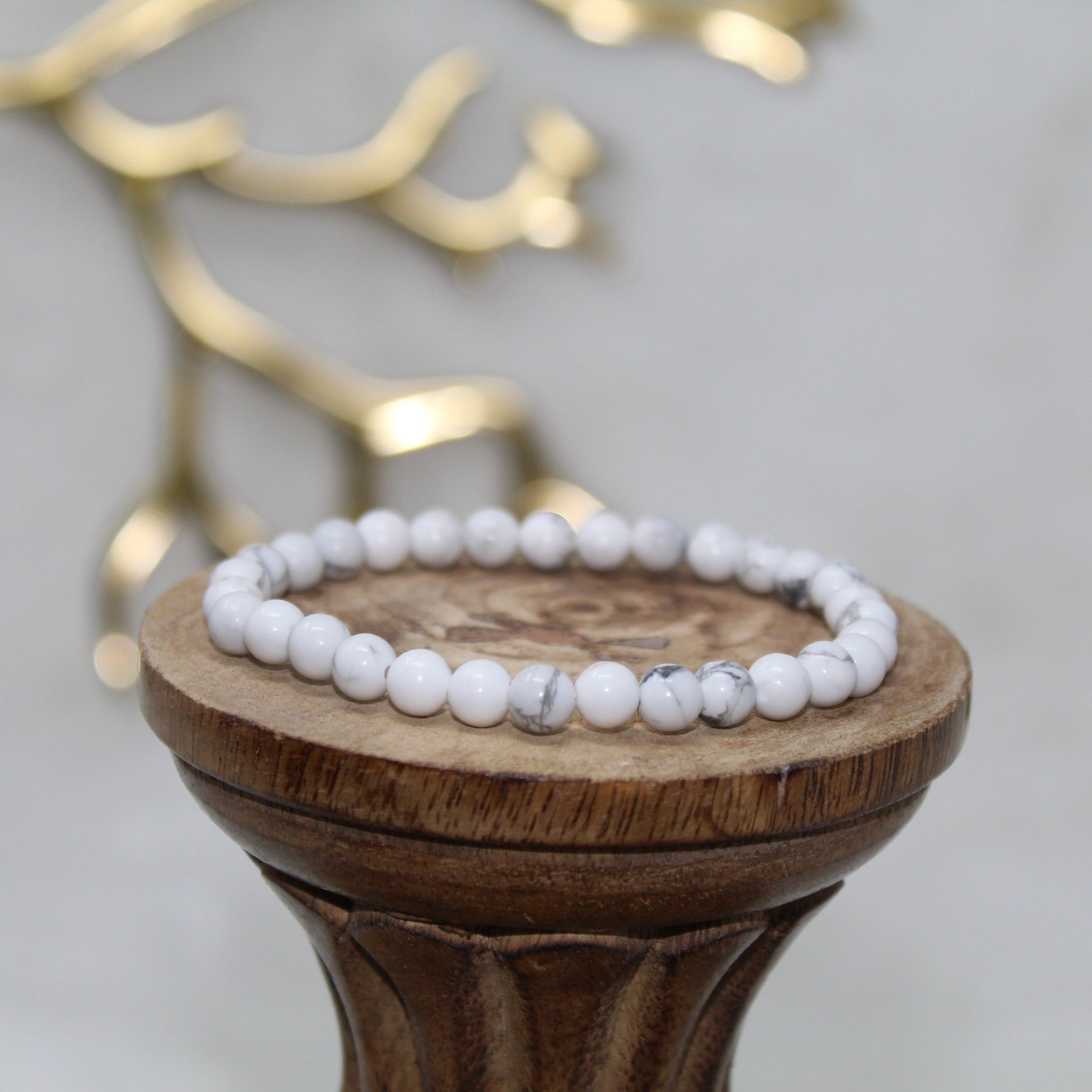 Howlite Beaded Bracelet Bracelets Calming Stone 6mm Bead Howlite