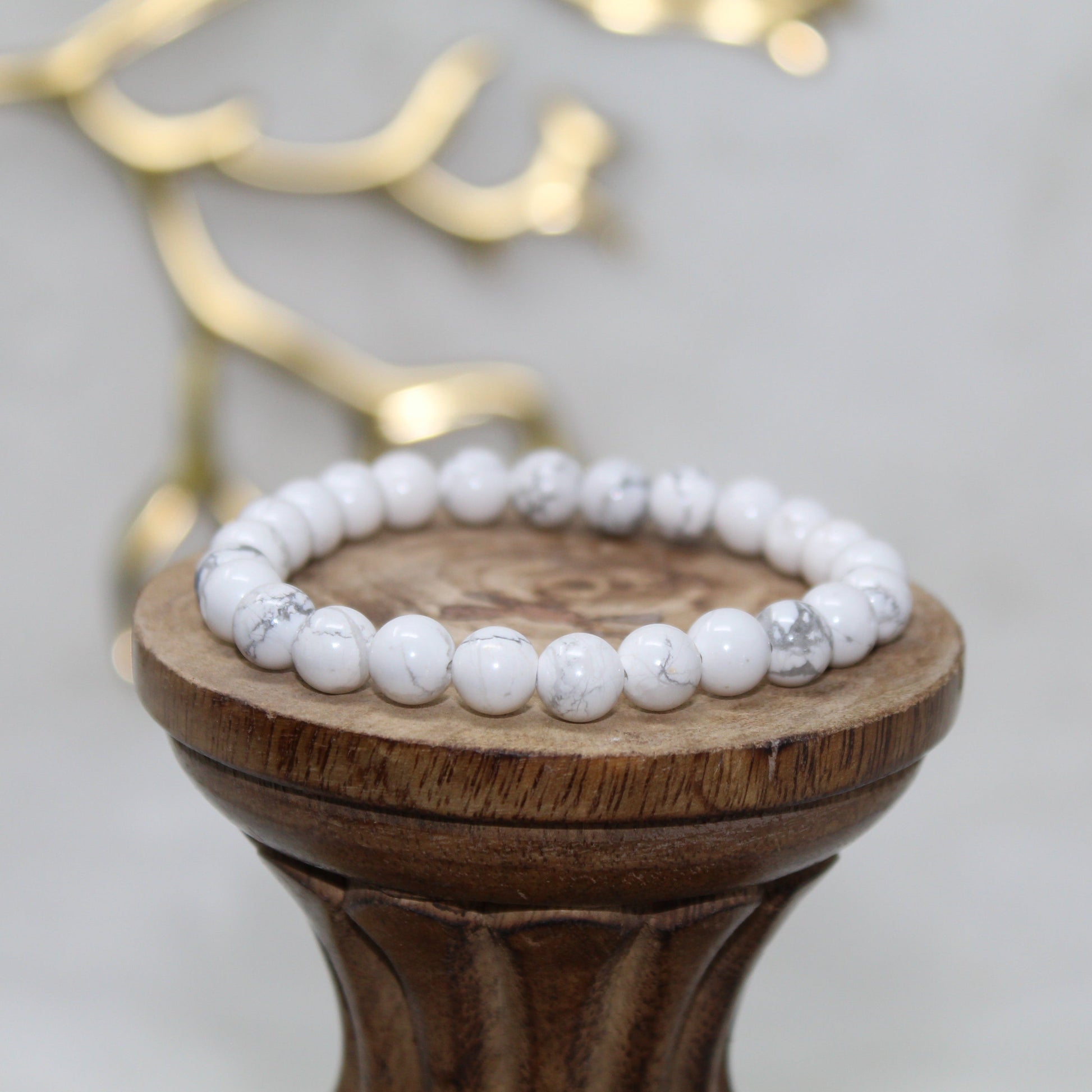 Howlite Beaded Bracelet Bracelets Calming Stone 8mm Bead Howlite